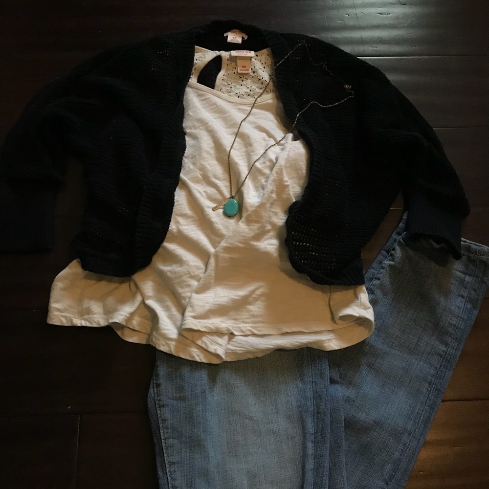Black knit cardigan
